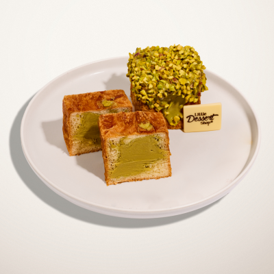 Pistachio-filled Croissant Cubes